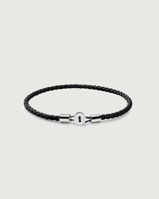 Oliver Cabell Gordon Leather Bracelet-Silver